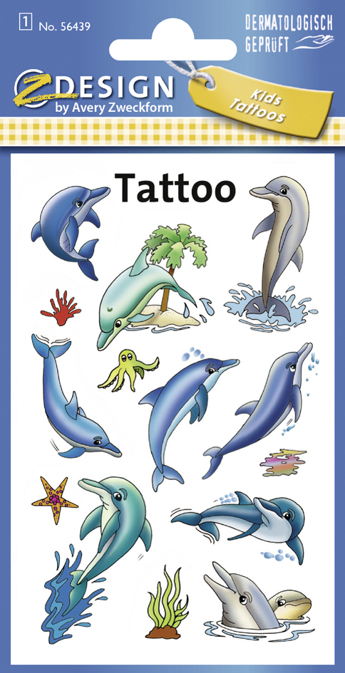 ZDesign KIDS Tatouage enfants 'dauphins', coloré