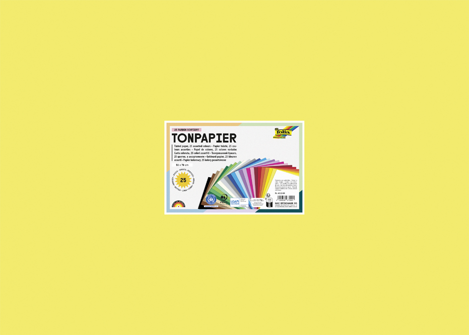 folia Papier de couleur, (L)500x(H)700mm, 130 g/m2, assorti