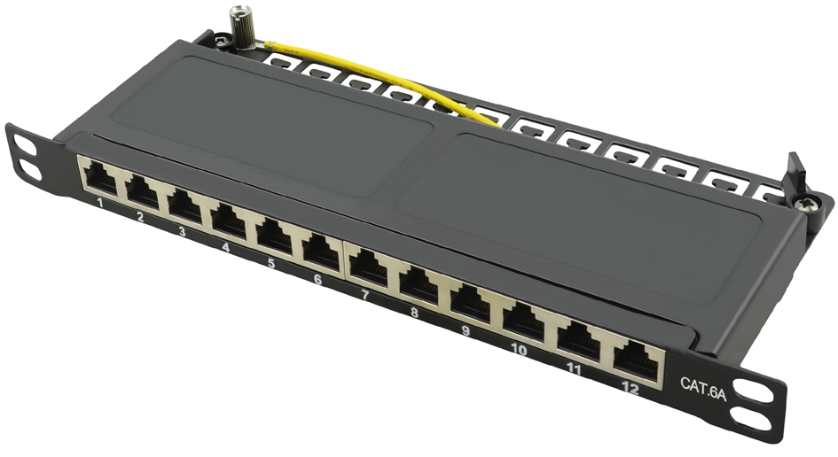 LogiLink Panneau de brassage 10' Cat.6A, 12 ports, noir