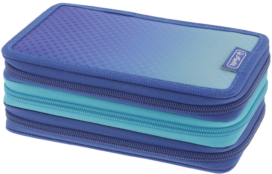 herlitz Etui scolaire TriCase 'Dip Dye Blue', 31 pièces