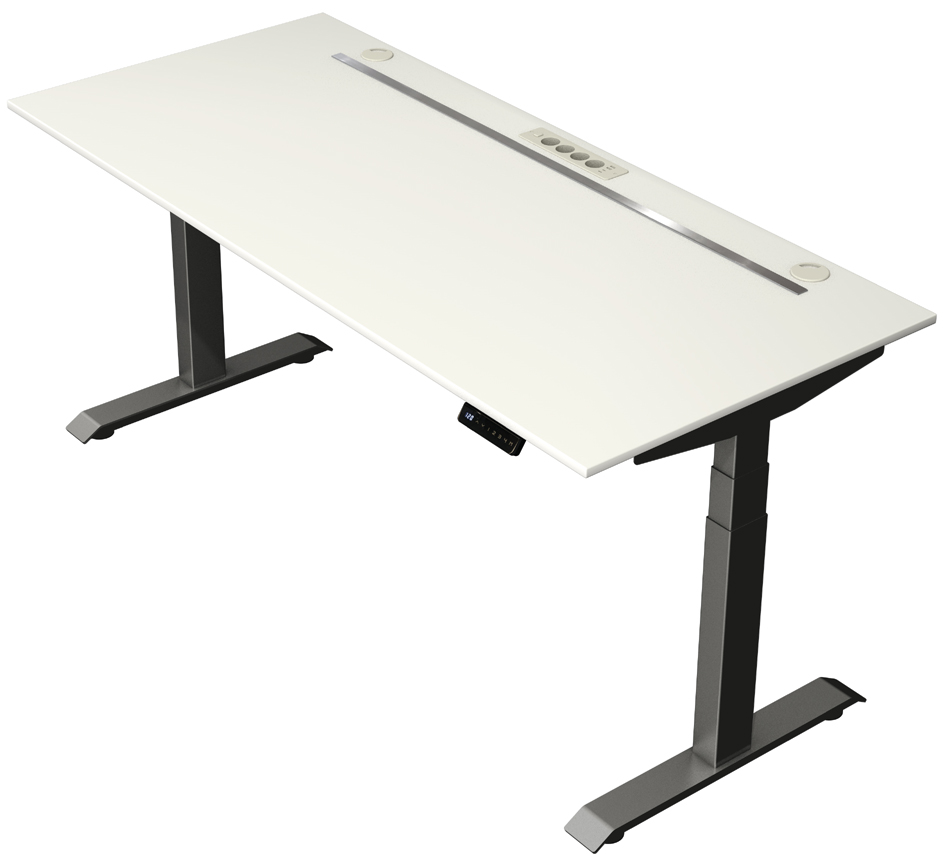 kerkmann Rangement pour bureau assis-debout Move 3, blanc pour tables à partir de 1.400 mm de largeur acier blanc