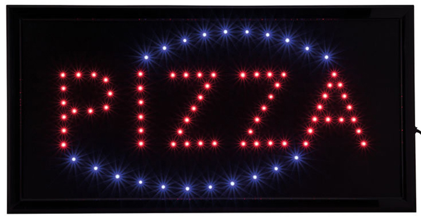 Securit Panneau publicitaire à LED 'PIZZA', 2 couleurs vives