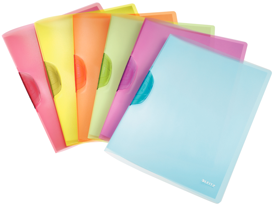 LEITZ Chemise à clip ColorClip Rainbow, A4, en PP, assorti