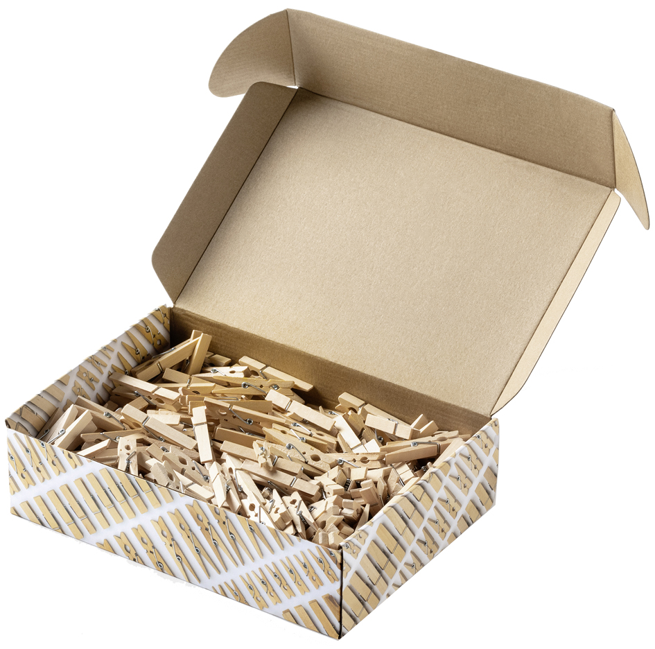 Mélange de pinces en bois NATURAL Jumbobox, ouvert