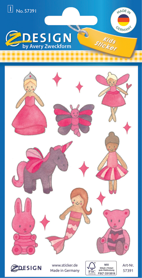 AVERY Zweckform ZDesign KIDS Sticker papier, rose