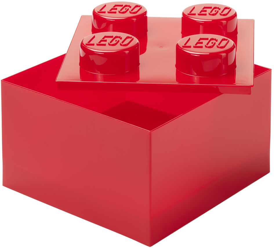 LEGO Brique de rangement STORAGE BRICK 4 TOP LID, rouge