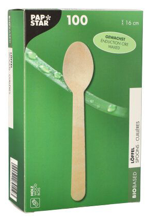 PAPSTAR Cuiller en bois 'pure', cirée, longueur: 160 mm