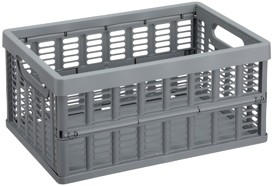 NHG Caisse de rangement pliante, PP, 11,5 litres, gris