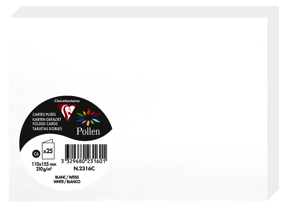 Pollen by Clairefontaine Carte double C6, blanc