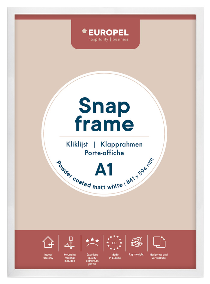 EUROPEL Cadre porte-affiche premium+, A1, blanc