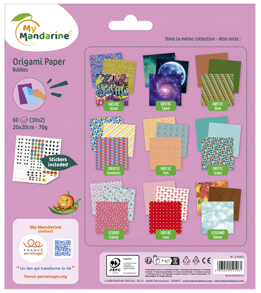 Feuilles à plier Origami Paper "Bubbles"