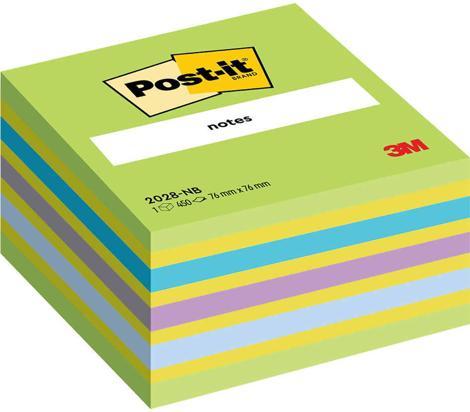 Post-it Bloc-note cube notes, 76 x 76 mm, bleu/vert