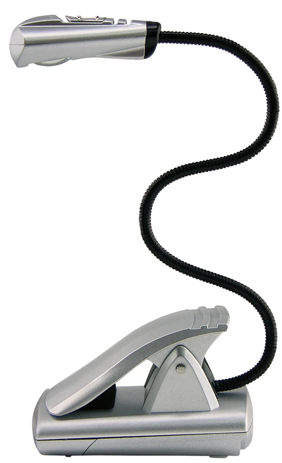 WEDO Lampe de lecture LED avec clip, mobile, 1 LED, argent
