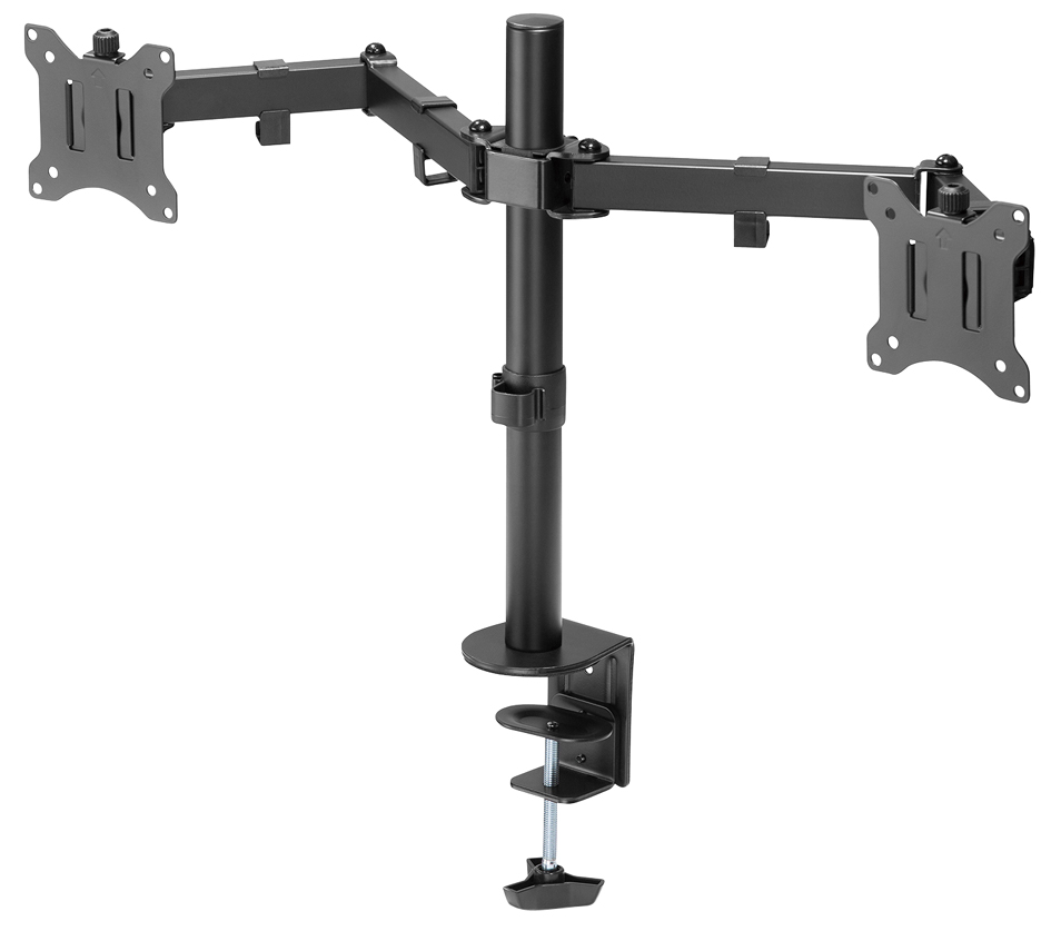 DIGITUS Support double écran universel, fixation par serrage
