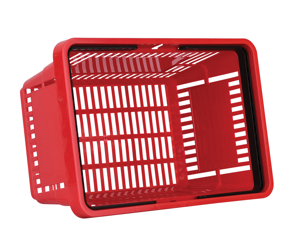 METO Panier à provisions avec poignées, 22 litres, rouge