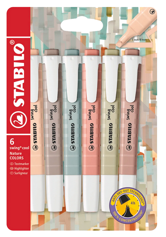 STABILO Surligneur swing cool NatureCOLORS, étui de 6