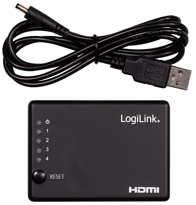 Distributeur HDMI 4K/60 Hz avec câble d'alimentation DC