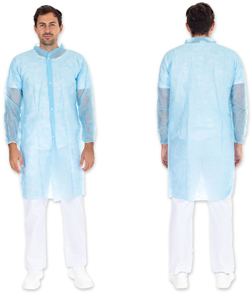HYGONORM Blouse visiteur LIGHT avec boutons pression, blanc