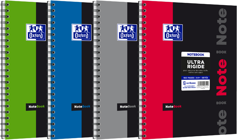 Oxford Etudiants Cahier à spirale 'NOTEBOOK', A4+, ligné