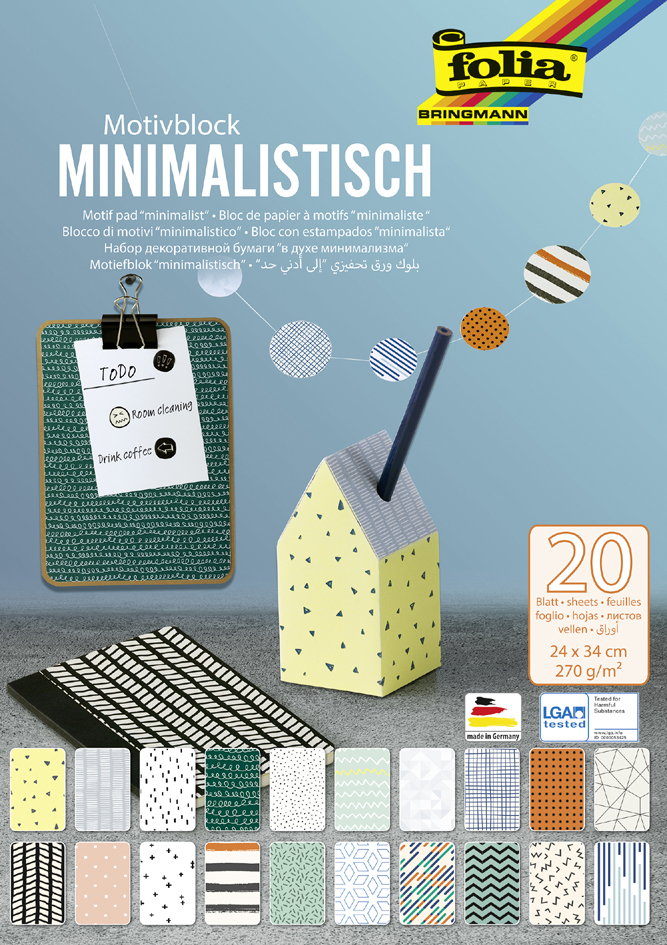 Bloc de papier à motifs "Minimaliste"