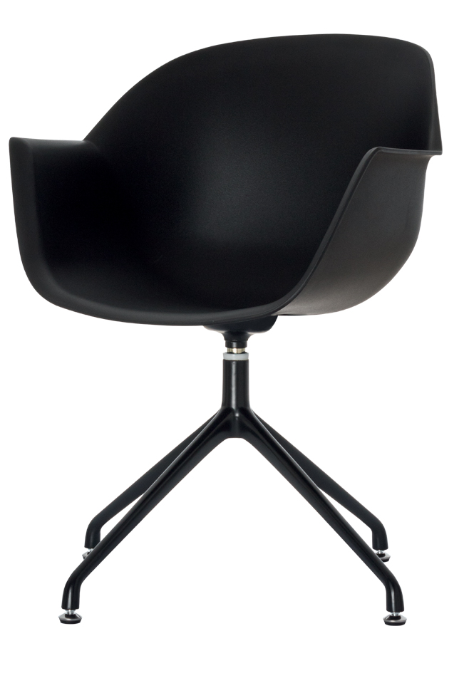 PAPERFLOW Chaise visiteur MOON, set de 2, noir