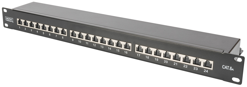 DIGITUS Panneau de brassage 19', Cat.6A, classe EA, 24 ports