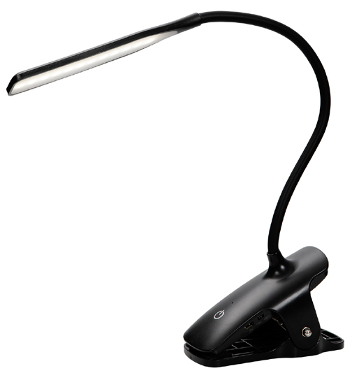 ALBA Lampe de lecture LED rechargeable 'LEDCLIP', noir