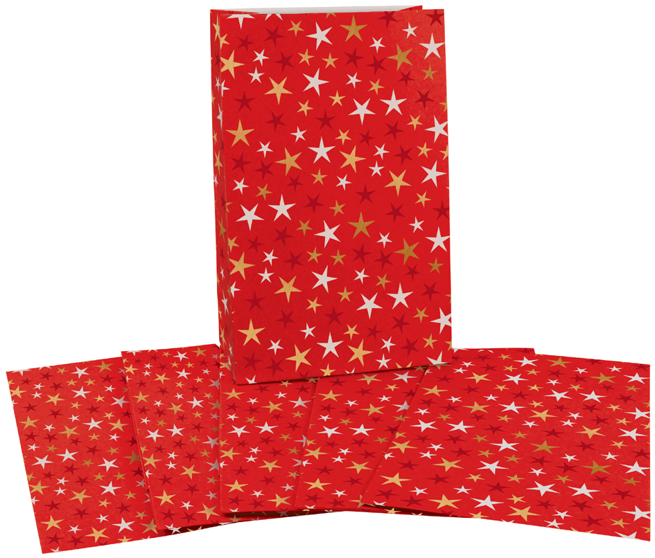 CACTUS Pochette cadeau de Noël 'Étoiles', (L)100 x (H)160 mm