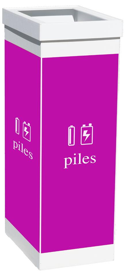 Collecteur pour tri sélectif piles, blanc