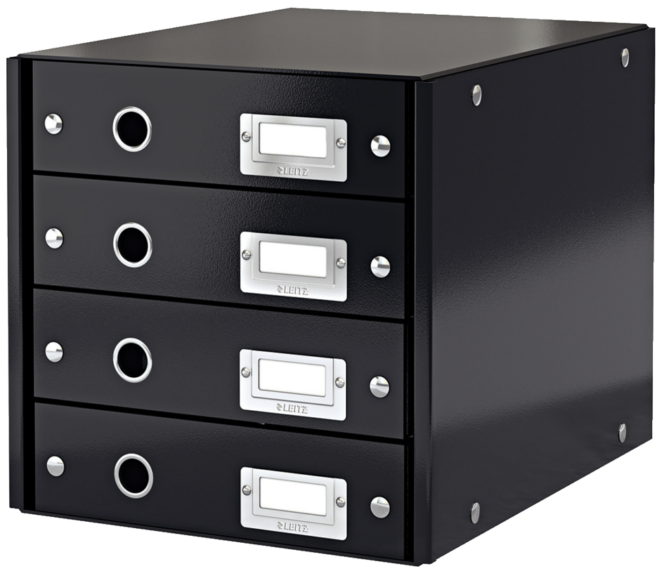 LEITZ Bloc de classement Click & Store WOW, 4 tiroirs, noir