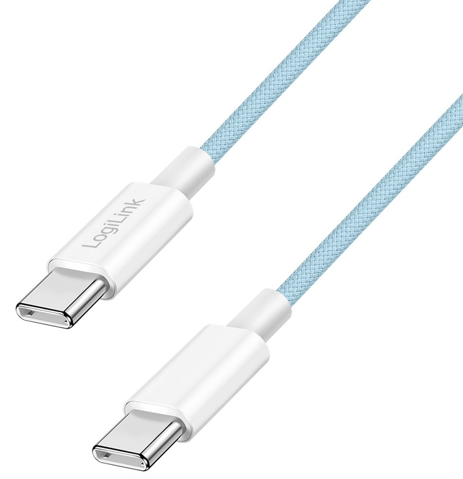 LogiLink Câble USB 2.0, USB-C - USB-C, 0,5 m, bleu