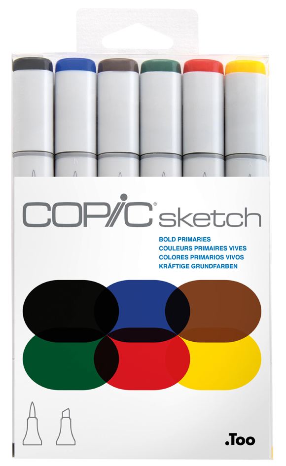 COPIC Marqueur sketch, kit de 6 'Bold Primaries'