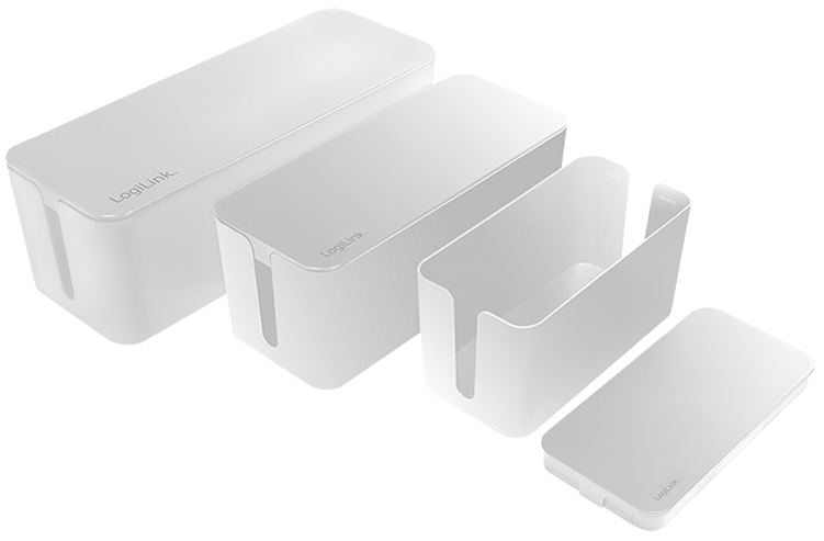 LogiLink Set de boîtes à câbles, 3 tailles, blanc