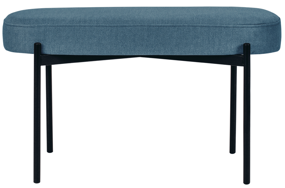 PAPERFLOW Banc oval GAIA, taille M, habillage tissu, bleu