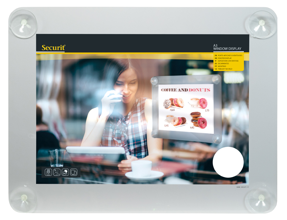 Securit Porte-affiches, A3, gris