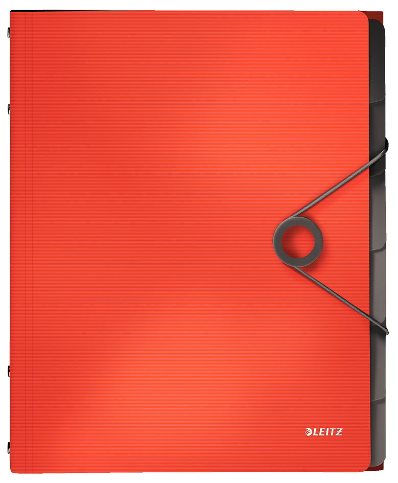 LEITZ Trieur Solid, A4, pp, 6 compartiments, rouge clair