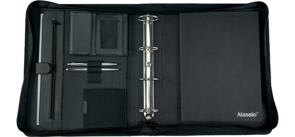 Alassio Serviette classeur 'OSI', A4, similicuir, noir