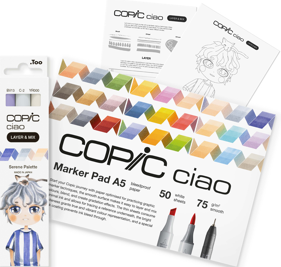 COPIC Marqueur ciao 'LAYER & MIX Manga Starter Set', Serene
