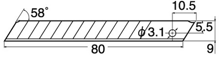 Lame de rechange BA-300, vue détaillée