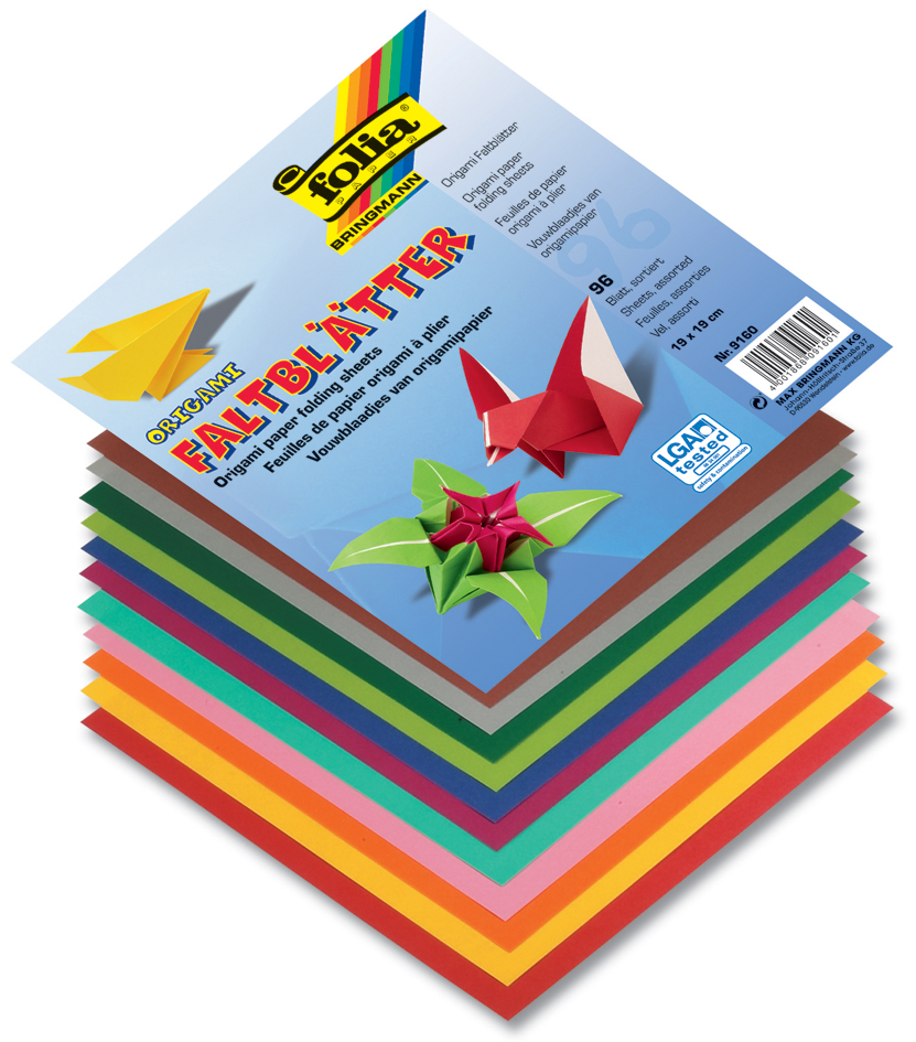 folia Feuilles de papier origami à plier, 130 x 130 mm