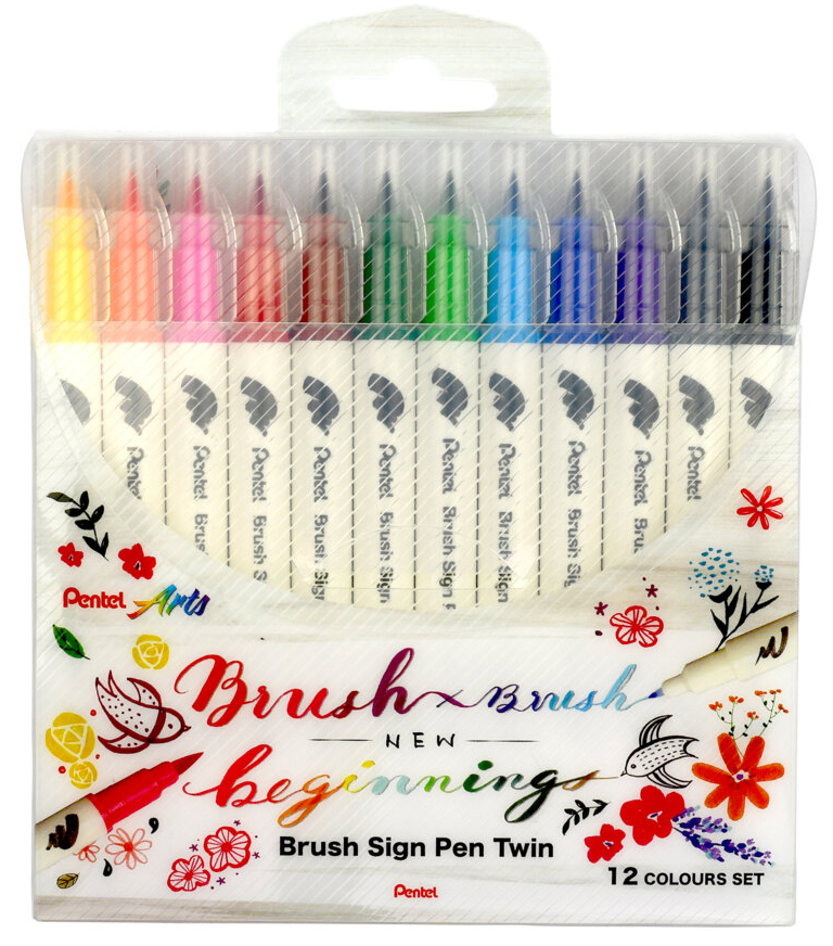 PentelArts Feutre pinceau BrushSignPen Twin, set de 12
