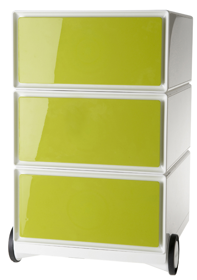 PAPERFLOW Caisson mobile 'easyBox', 3 tiroirs, blanc / vert