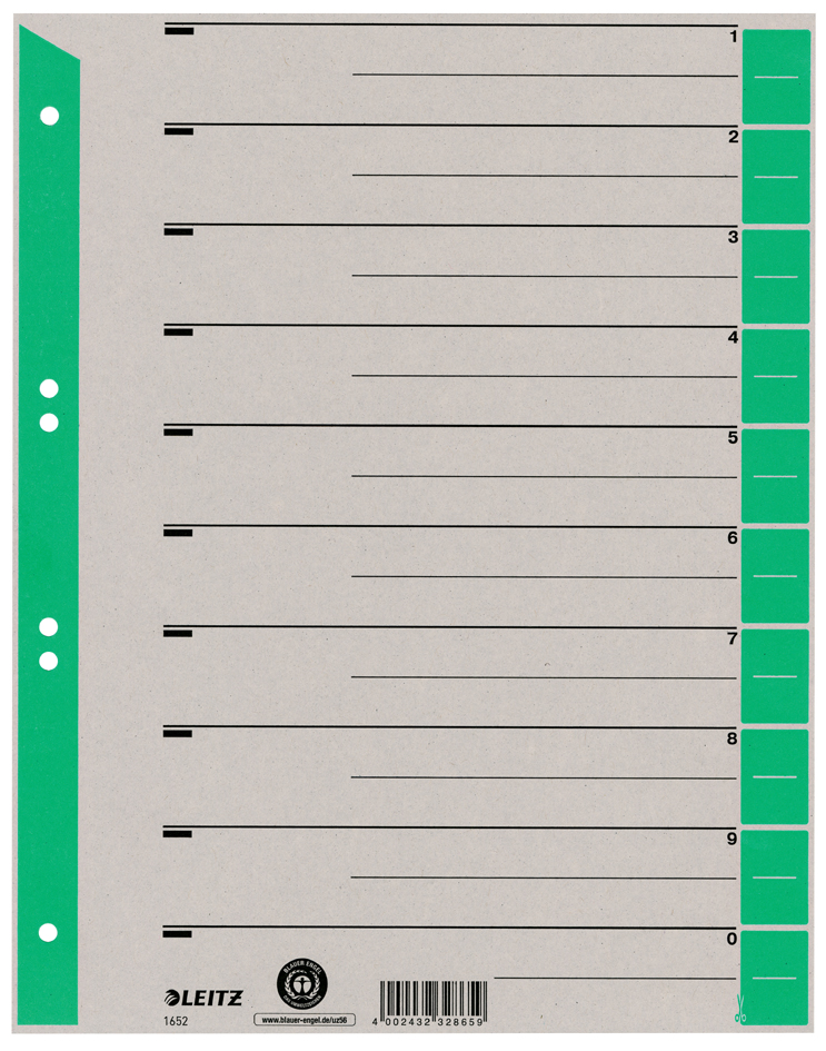 LEITZ Intercalaires, format A4 extra large, en carton solide