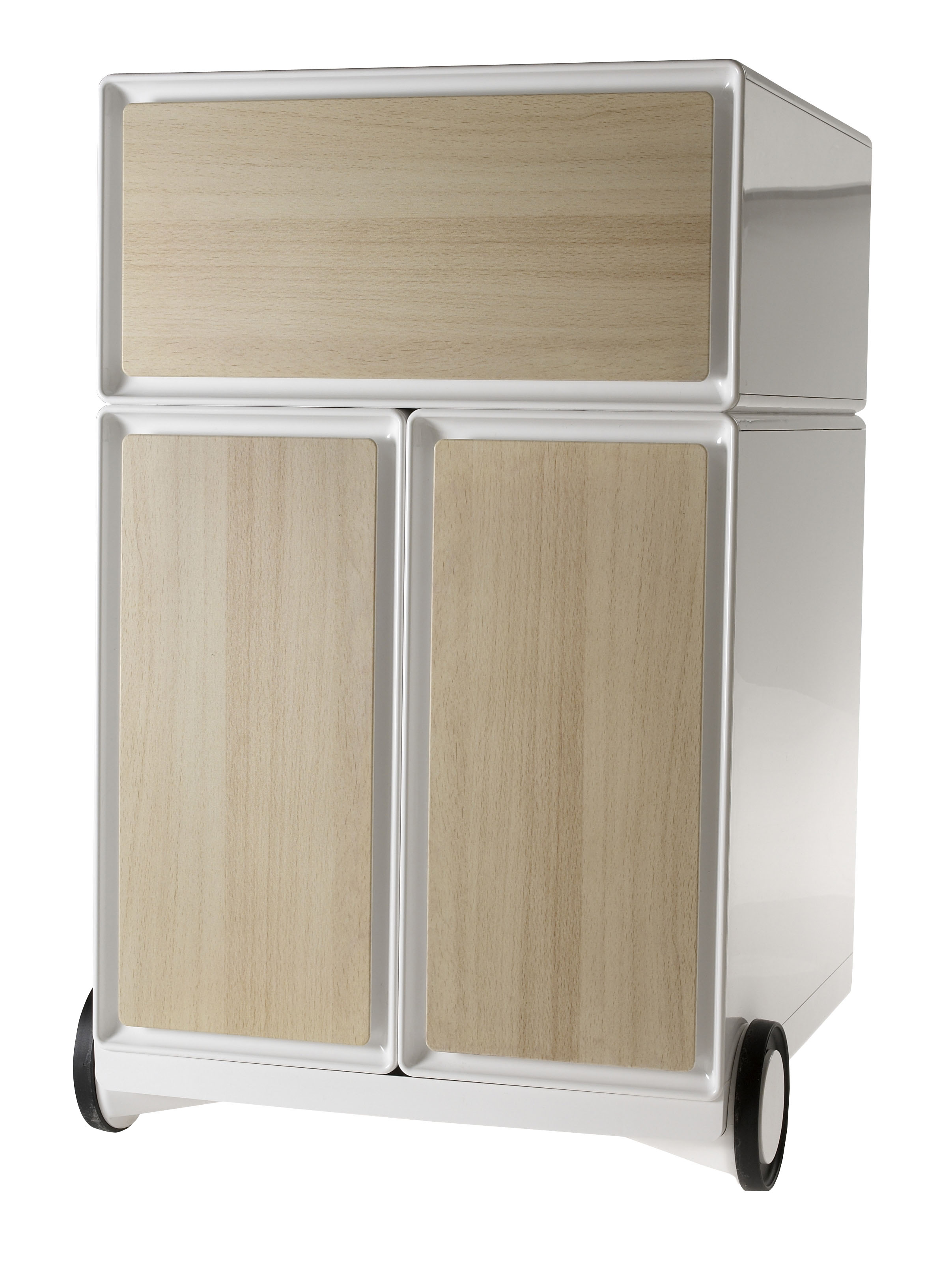 PAPERFLOW Caisson mobile 'easyBox', 1 tiroir, blanc / hêtre