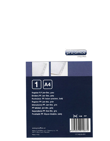 Intercalaires plastique, mensuel