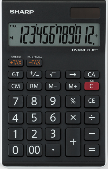 SHARP Calculatrice de bureau EL-125 TWH, solaire/pile