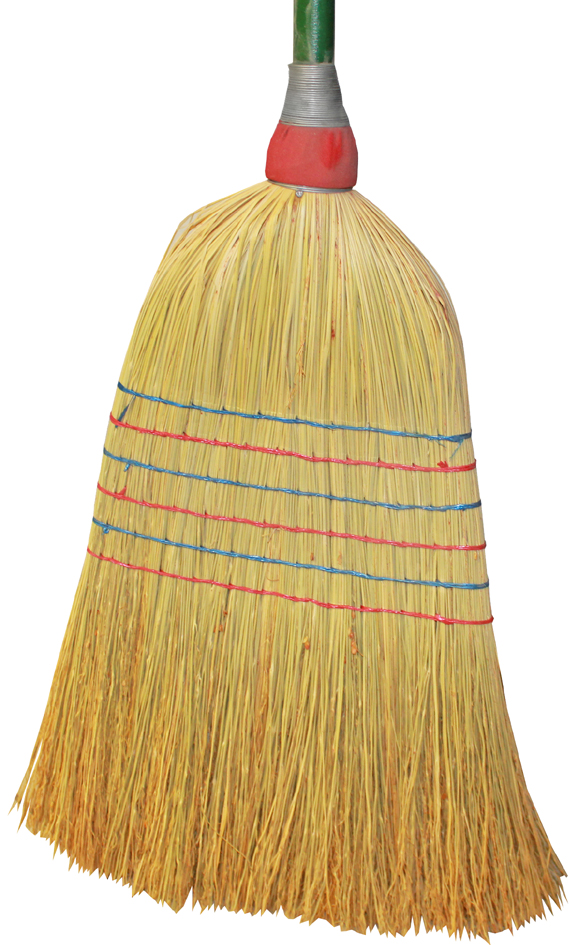Peggy Perfect Balai paille de riz, manche en bois, 6 fils