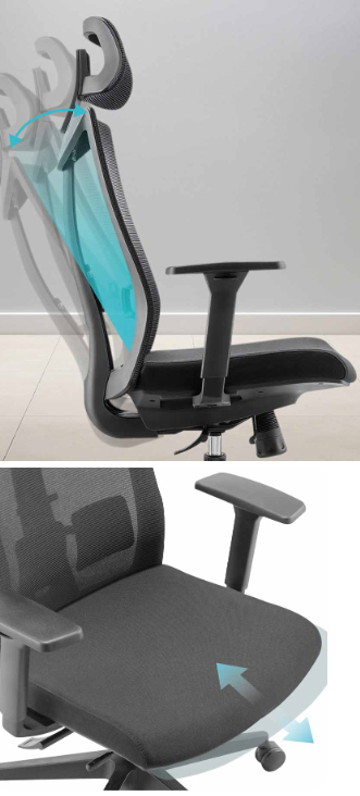 Fauteuil de bureau, vue détaillée