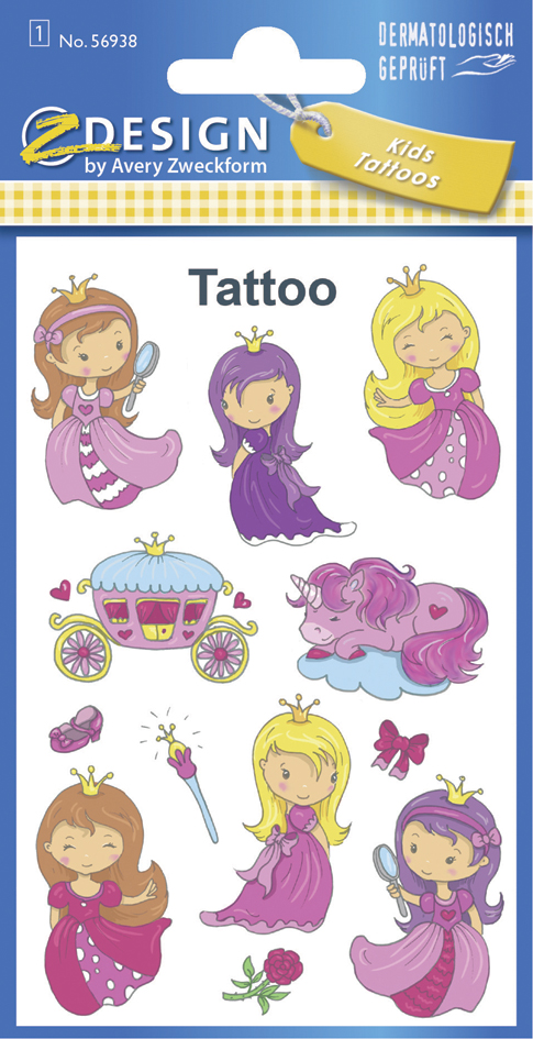 AVERY Zweckform ZDesign KIDS Tatouages 'Princesse'