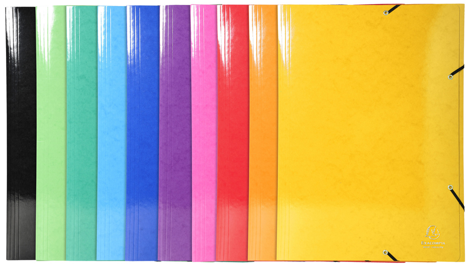 Chemises à élastiques carton pour A3